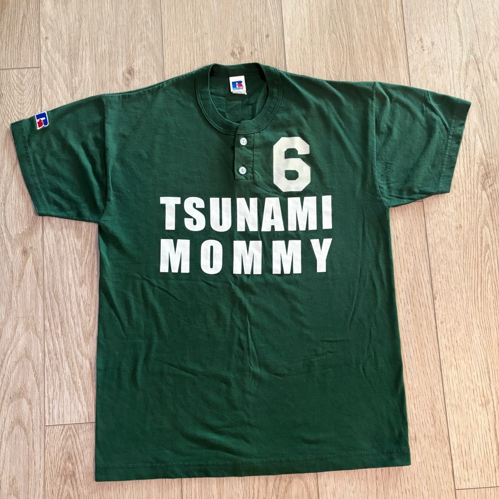 Vintage 90s Russell Athletic TSUNAMI MOMMY Baseball Jersey Type Shirt Size M